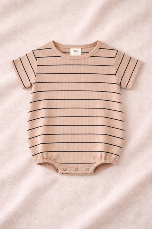 Sandy Striped Ribbed Romper