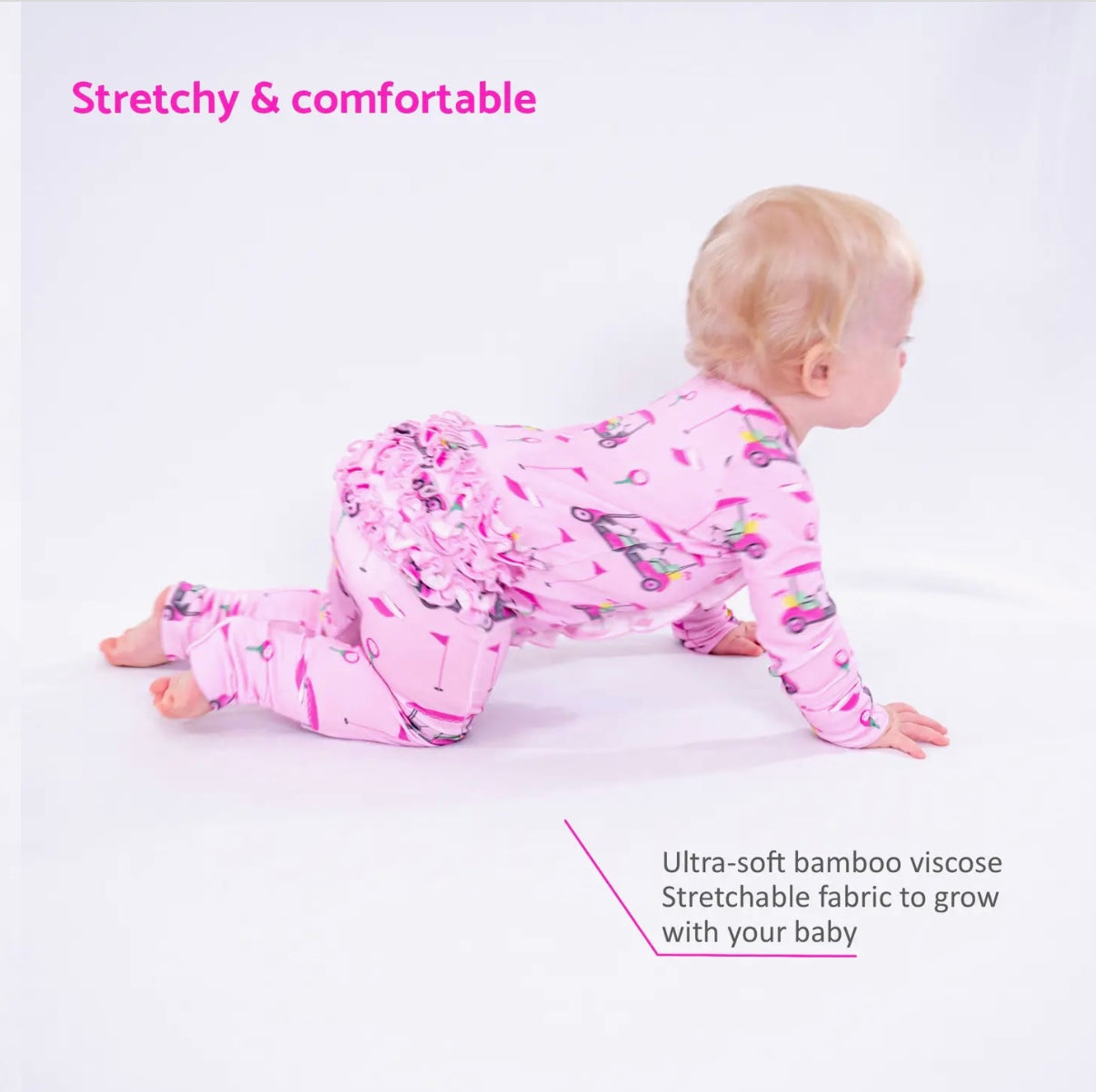 Pink Fairway Zip Footie