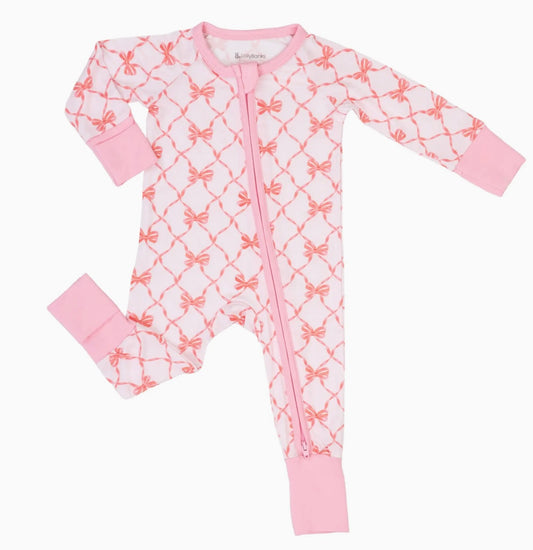 Little Bow Zip Footie